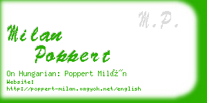 milan poppert business card